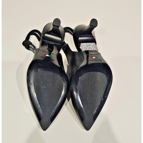 NeroGiardini black leather slingback with rhinestone heels SIZE EU 35; US 5 - Picture 8 of 8